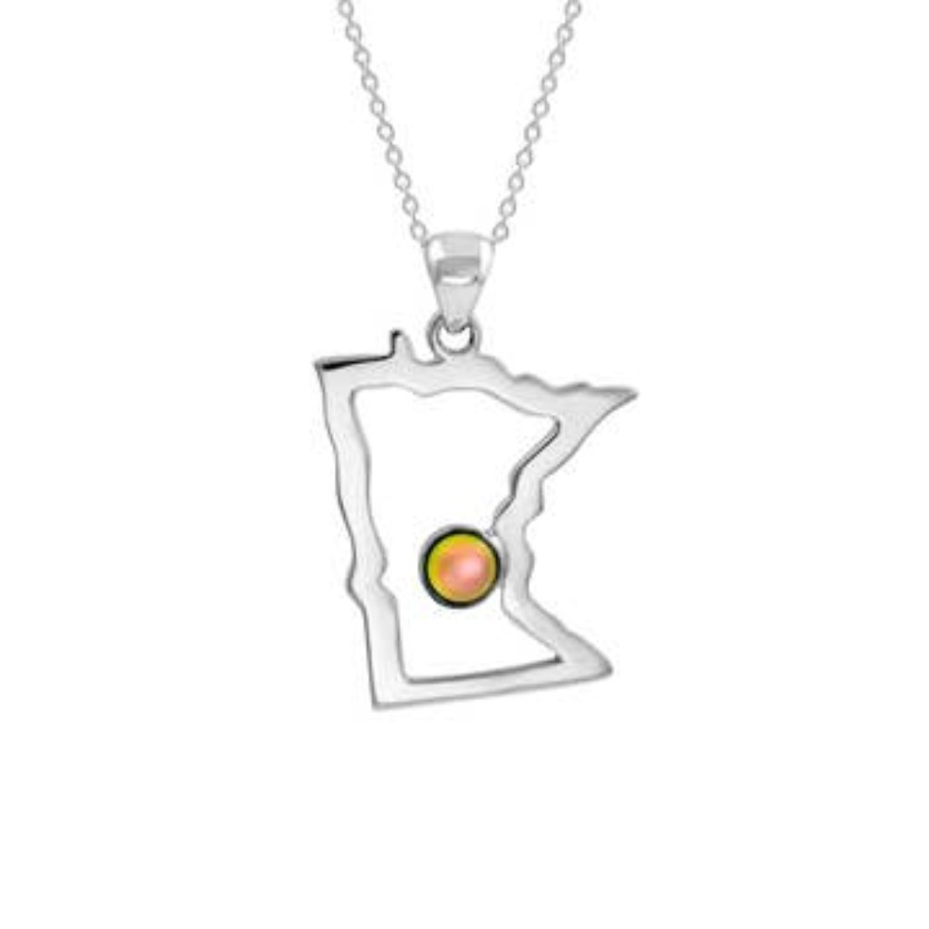 Minnesota Pendant Sterling Silver Crystal Jewelry Necklace